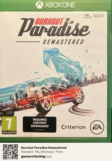 Burnout Paradise Remastered Xbox One, Germany box front