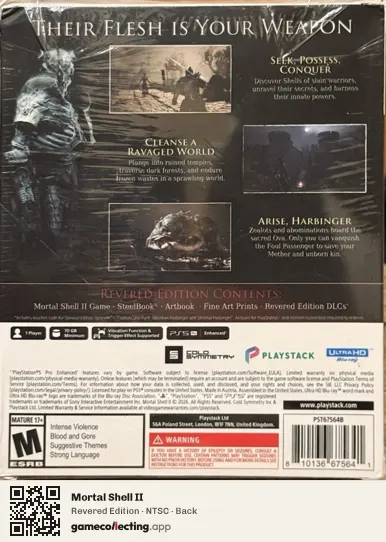 Mortal Shell II PlayStation 5, NTSC box back