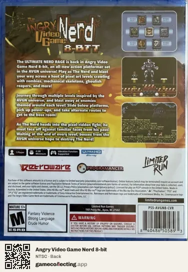 Angry Video Game Nerd 8-bit PlayStation 5, NTSC box back