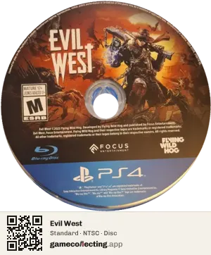 Evil West PlayStation 4, NTSC disc