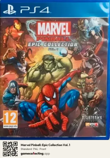 Marvel Pinball: Epic Collection Vol. 1 PlayStation 4, PAL box front