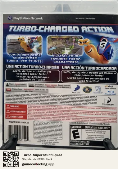 Turbo: Super Stunt Squad PlayStation 3, NTSC box back