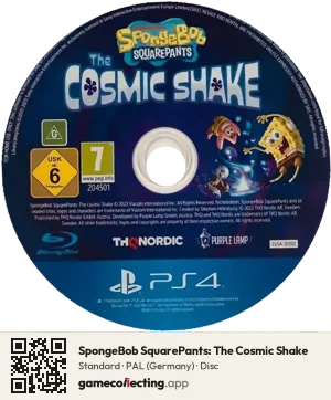 SpongeBob SquarePants: The Cosmic Shake PlayStation 4, PAL disc