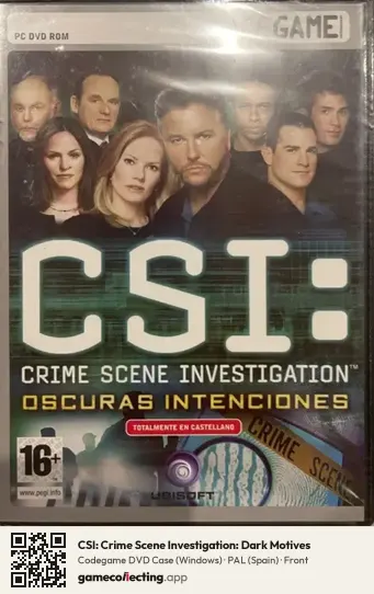 CSI: Crime Scene Investigation: Dark Motives Computer, Spain box front