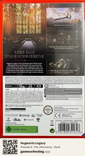 Hogwarts Legacy Nintendo Switch 2, Germany box back