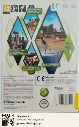 The Sims 3 Nintendo Wii, Italy box back