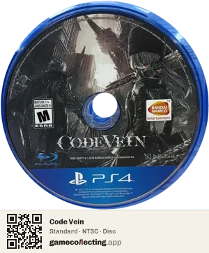 Code Vein PlayStation 4, NTSC disc