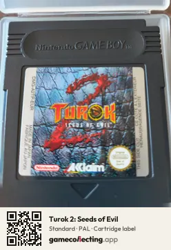 Turok 2: Seeds of Evil Game Boy Color, PAL cartridge label