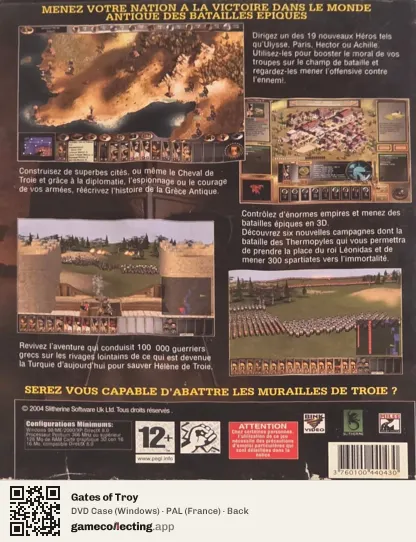 Gates of Troy Computer, France box back