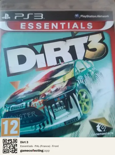Dirt 3 PlayStation 3, France box front
