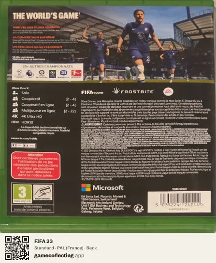 FIFA 23 Xbox One, France box back