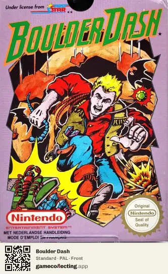 Boulder Dash Nintendo Entertainment System, PAL box front