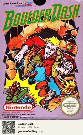 Boulder Dash Nintendo Entertainment System, PAL box front