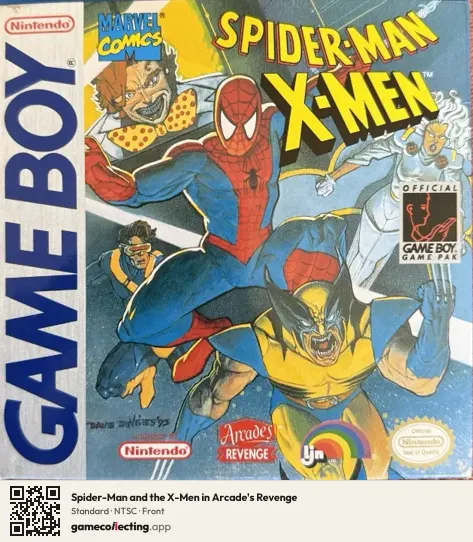 Spider-Man and the X-Men in Arcade's Revenge Game Boy, NTSC box front