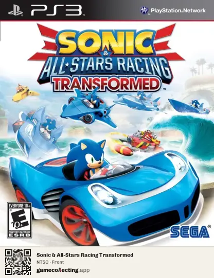 Sonic & All-Stars Racing Transformed PlayStation 3, NTSC box front