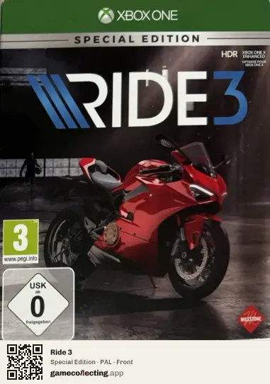 Ride 3 Xbox One, PAL box front