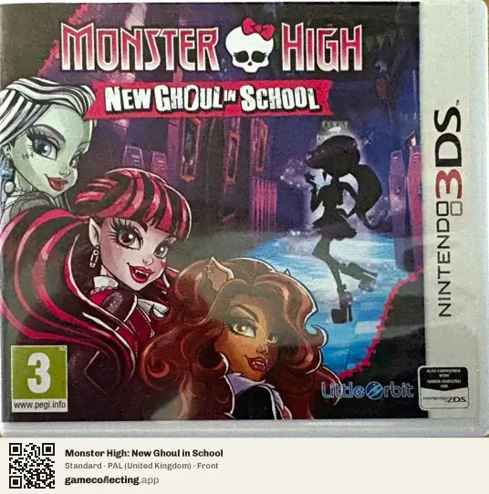 Monster High: New Ghoul in School Nintendo 3DS, United Kingdom box front