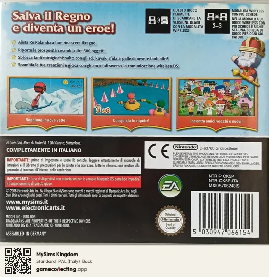 MySims Kingdom Nintendo DS, Italy box back
