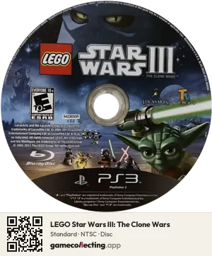 LEGO Star Wars III: The Clone Wars PlayStation 3, NTSC disc