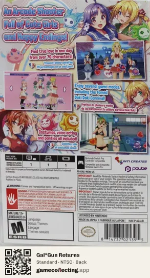 Gal*Gun Returns Nintendo Switch, NTSC box back