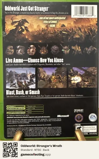 Oddworld: Stranger's Wrath Xbox, NTSC box back