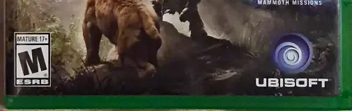 Far Cry Primal, the ESRB box on its front