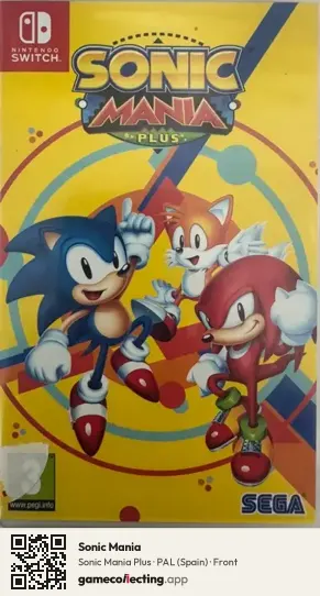 Sonic Mania Nintendo Switch, Spain box front