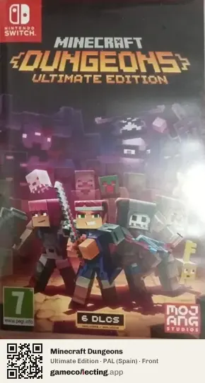 Minecraft Dungeons Nintendo Switch, Spain box front