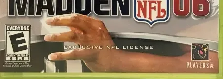 Madden NFL 06, the ESRB box on its front