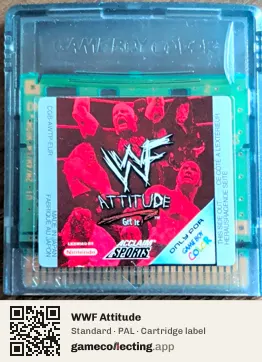 WWF Attitude Game Boy Color, PAL cartridge label