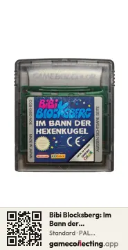 Bibi Blocksberg: Im Bann der Hexenkugel Game Boy Color, PAL cartridge label