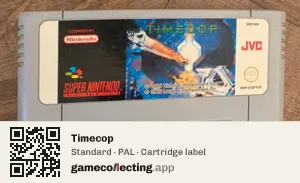 Timecop Super Nintendo Entertainment System, PAL cartridge label
