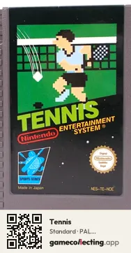 Tennis Nintendo Entertainment System, PAL cartridge label