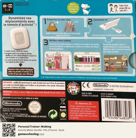 Personal Trainer: Walking Nintendo DS, France box back