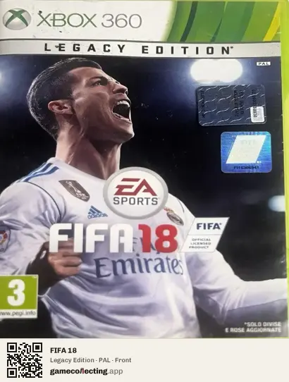 FIFA 18 Xbox 360, PAL box front