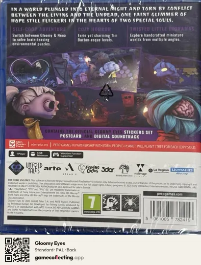 Gloomy Eyes PlayStation 5, PAL box back