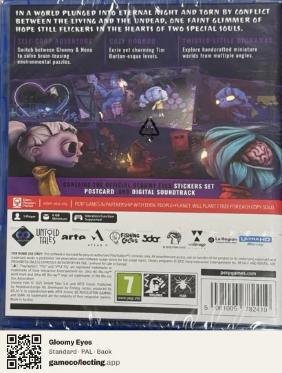 Gloomy Eyes PlayStation 5, PAL box back