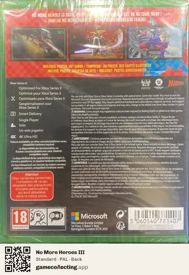 No More Heroes III Xbox Series X, PAL box back