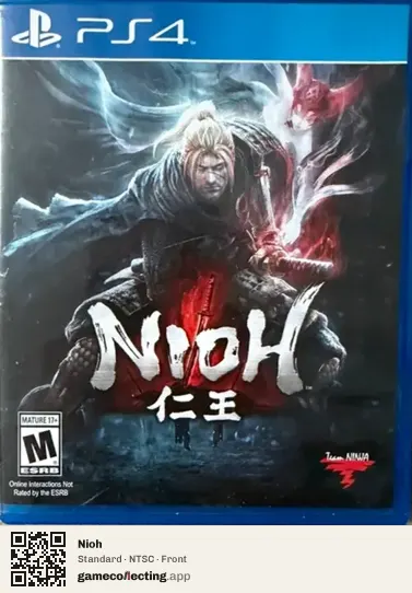 Nioh PlayStation 4, NTSC box front