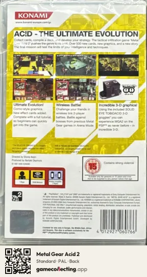 Metal Gear Acid 2 PlayStation Portable, PAL box back