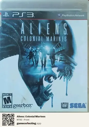 Aliens: Colonial Marines PlayStation 3, NTSC box front