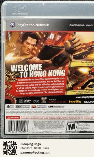 Sleeping Dogs PlayStation 3, NTSC box back