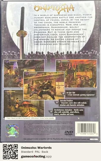 Onimusha: Warlords PlayStation 2, PAL box back
