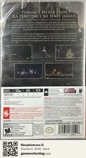 Blasphemous II Nintendo Switch, NTSC box back
