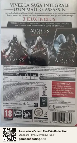 Assassin's Creed: The Ezio Collection Nintendo Switch, Germany box back