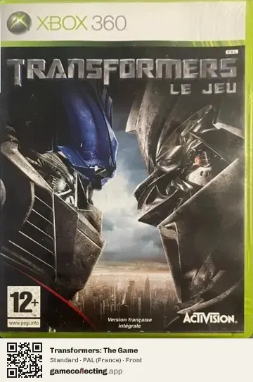Transformers: The Game Xbox 360, France box front
