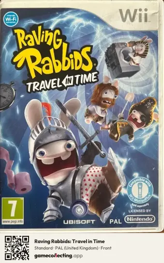 Raving Rabbids: Travel in Time Nintendo Wii, United Kingdom box front