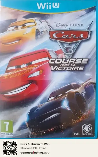 Cars 3: Driven to Win Nintendo Wii U, PAL box front
