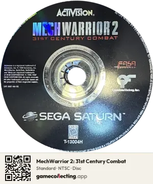 MechWarrior 2: 31st Century Combat Sega Saturn, NTSC disc