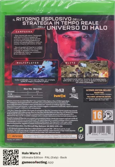 Halo Wars 2 Xbox One, Italy box back